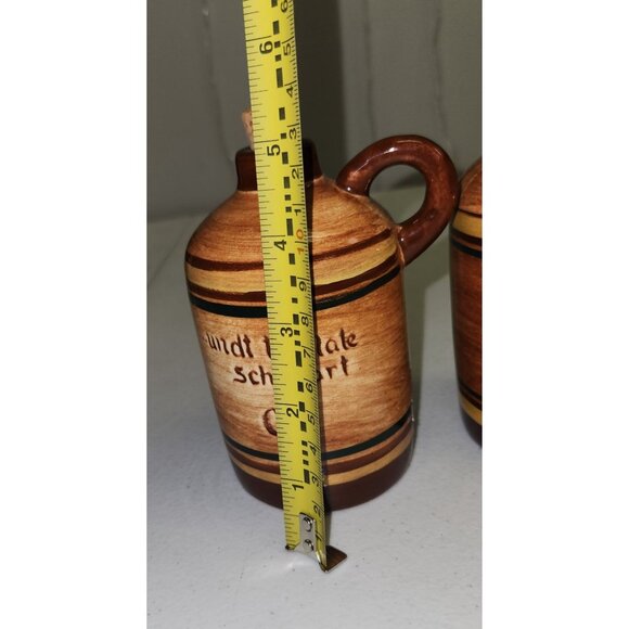 Vintage Dunsbury Pottery Oil & Vinegar Stoneware Jugs With Corks HG11 - Picture 6 of 7